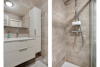 Met douche en dubbele lavabo 